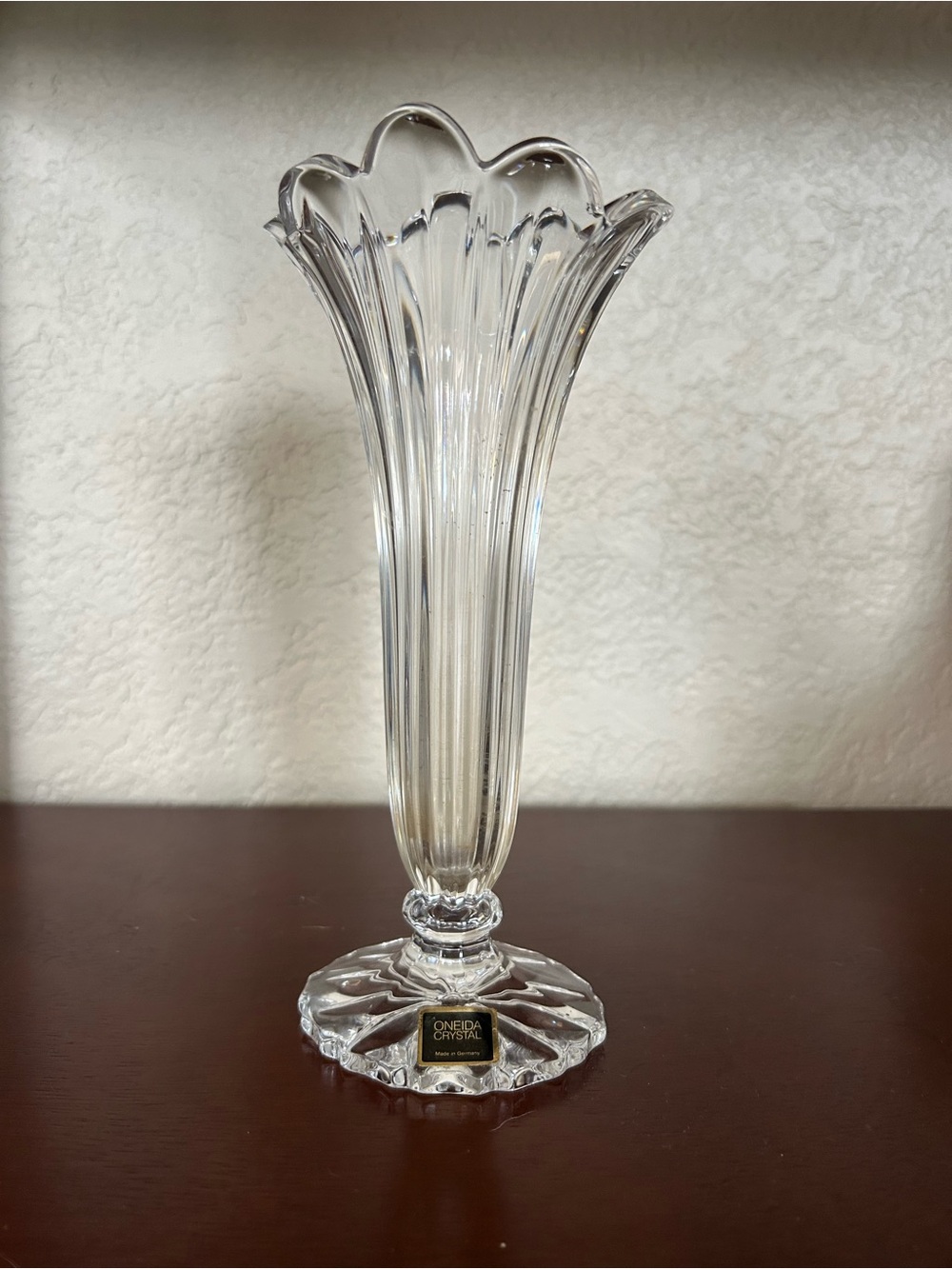Oneida Clear Fluted Crystal Bud Vase